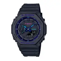 在飛比找PChome商店街優惠-CASIO / G-SHOCK/ 八角造型運動雙顯錶-黑紫/