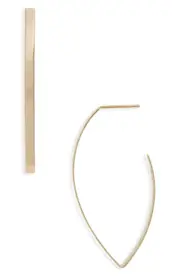 Lana Blake 14K Gold Marquise Hoop Earrings