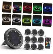 Color Changing Solar Ground Lights with 33ft Long Distance Remote Control -