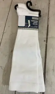 2 Pack Mild Compression Arch Support Over-the-Calf Run Sock White Medium