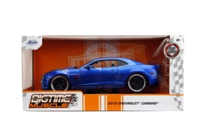 Jada 1:24 Big Time Muscle 2010 Chevrolet Camaro Blue 34209 Diecast Model Car New