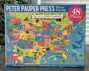 Peter Pauper Press Floor Puzzle USA Map 48 Piece, Fun and Educational