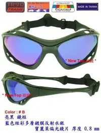 在飛比找Yahoo!奇摩拍賣優惠-衝浪 水上運動 釣魚 騎車防風 偏光太陽眼鏡 "單售藍色多層