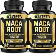 (2 Packs) 15350mg Maca Root Extract Supplement for Men with Panax Ginseng, Tribulus, Ashwagandha, Tongkat Ali, Ginkgo Biloba - 120 Days Supply
