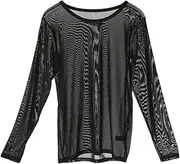 [Bollrllr] Men's Undershirt Clothing Nylon Mesh Shirt See Through Sheer Long Sleeve T-Shirt Sexy Sheer Shirt Underwear