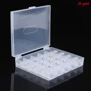 25 Spools Bobbins Sewing Machine Bobbin Case Organizer Storage Clear Box Too_ CR