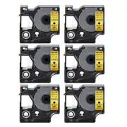 6PK Black on Gold Label Tape 1/2''×23ft For DYMO D1 45023 LabelManager 400 450D