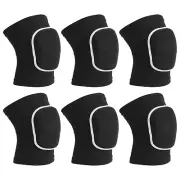 3 Pairs XS Dance Knee Pads Volleyball Protective Sponge Brace Black White