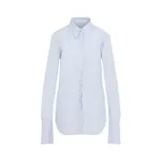 [Dries Van Noten] Dries Van Noten-Light Blue Celina Cotton Shirt-Donna 36 IT
