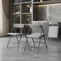 在飛比找蝦皮商城精選優惠-多功能可摺疊碳素鋼餐椅小戶型家用簡約便攜省空間可收納靠背餐凳