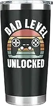New Dad Gifts, First Time Dad Gifts, Dad Level Unlocked Tumbler, Pregnancy Announcement for Expecting Dad Husband, Fathers Day Christmas Birthday Gifts Tumbler for Dad To Be 20 Oz