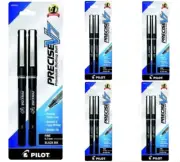 Pilot Lot/5 Precise V7 Rolling Ball Pen 0.7mm Fine 2/Pk Black Office School