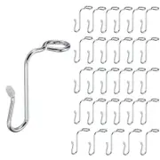 30 Pcs Clothes Hanger Connector Hooks, Metal Hanger Extender Hooks Silver