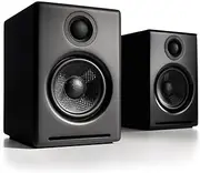 Audioengine Bluetooth Desktop Speakers - A2+ 60W Powered Wireless Stereo Monitor Bookshelf Speakers - Home Music System aptX HD Bluetooth, Built-in 16Bit DAC (Black)