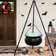 Halloween Decor Outdoor -Large Witches Cauldron on Tripod with LED Light Yard US
