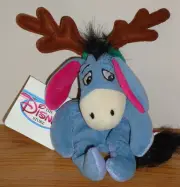 Disney REINDEER EEYORE 9" Christmas beanbag plush w/Tag NEW!