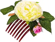 NULYLU Flower Hair Side Comb Decorative Bridal Hair Comb with Floral Design for Women for Weddings and Special Occasions