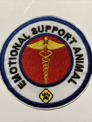Emotional Support Animal Embroidered Patch Sew/Iron On 3" in Diameter