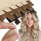Russian Tape in Real Remy Human Hair Extensions Remi Skin Weft White THICK Ombre