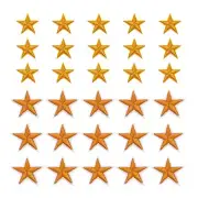 Small 5Star Iron Patches Embroidered Sew Garment Patches Orange