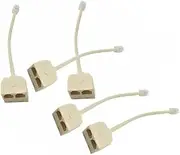 LIFKICH 10 Pcs Landline Splitter Extension Cord Adapter Rj11 Male to Female Adapter Splitter Converter Cable Double Phone Jack Extension Cords Telephone Wall Separator Beige Plastic