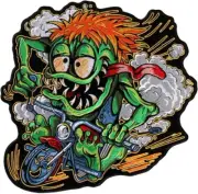 Monster Bike Embroidered Biker Chopper Patch |iron on Sew on 5"x5"