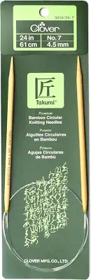 Takumi Bamboo Circular Knitting Needles 24 Size 7/4.5mm