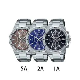 【CASIO 卡西歐】CASIO卡西歐 EDIFICE EFV-640D 八角運動計時鋼帶手錶