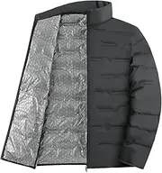 [Bciopll] Men White Duck Down Jacket Warm Thick Stand Collar Puffer Jacket Lightweight Coat