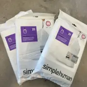 simplehuman Code M Custom Fit Liners, Trash Bags, 45 Liter / 11.9 Gallon, 60