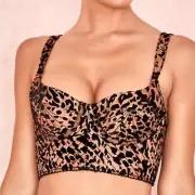 NWT House of CB Chloe Leopard Print Bustier Top