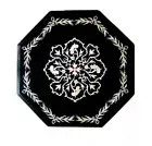 12"Stunning Octagon Black Marble Console Table Marquetry Art Home Furniture Deco