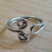 Spiral Toe Ring - 925 Sterling Silver - Adjustable Summer Toe Ring Jewelry