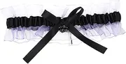 [Holibanna] Lace Bowknot Leg Ring for Bride Elegant Wedding Band Comfortable Elastic Material Black