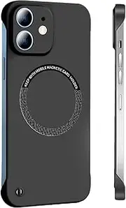 RUNGOS for iPhone 12 Mini Case MagSafe (Bare Metal Feel) [Rapid Heat Dissipation] [Strong Magnetic] Slim Borderless Case for iPhone 12 Mini Phone Case, 12 Mini MagSafe Cover 5.4 Inch 5G 2020 (Black)