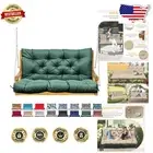 Plush Waterproof Porch Swing Cushion, 60x40” for 2-3 Seat Furniture, Dark Green
