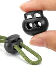 12pcs Cord Lock, Double Hole Round Ball Plastic Spring Cord Locks, End Stoppe...