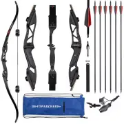 Archery 56" Takedown Recurve Bow & Arrows Set 30-50lb for Adult Beginner Hunting