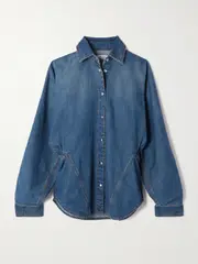 [Alaïa] Alaïa - Gathered Denim Shirt - Blue - FR 38 FR 38 Blue