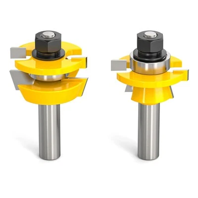 2PCS Bit Shaker Rail and Stile Router Bit Set 1/2 Inch Shank Woodworking Tong...