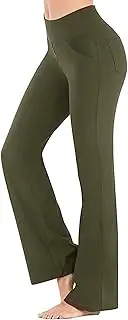[VREWARE] Yoga Pants for Women V Crossover High Waisted Bootcut Tummy Control Yoga Leggings Flare Workout Gym Leggings