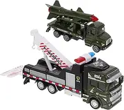 Toddmomy 2Pcs Pull Back Car Miniature Rocket Crane Model Trucks Inertia Powered for Imaginative Play for Boys