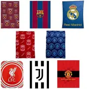 FOOTBALL FLEECE BLANKETS THROWS - ARSENAL BARCELONA LIVERPOOL MANCHESTER UNITED