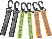 BELLIFFY 6PCS Reflective Key Chains High Visibility Backpack Pendants with Hook Safety Strips for Running Cycling School Bags Stylish Reflective Accessories