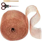 Copper Mesh for Slugs - Double Layer Copper Mice Barrier Screen Mesh,Multifunctional Covers, Easy Cut Flexible Slug Barrier with Scissor for Drain Holes, Pipes, Cracks