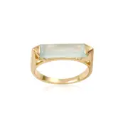 Juno Ring in Sterling Silver with Aqua Chalcedony - Shiny Finish Jewellery in Australia