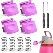 4pcs Replacement Button Compatible with Owala FreeSip 19/24/32/40oz Water Bottle Replacement Lid Accessories Water Bottle Lid Mouth Push Switch with Springs and Tiny Screw Driver