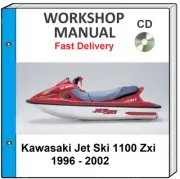 KAWASAKI JET SKI 1100 ZXI 1996 1997 1998 1999 2000 SERVICE REPAIR SHOP MANUAL CD