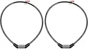 Pack of 2 NUZAMAS Bicycle Comnination Chain Lock Cable, 600mm, 4-Digit Number Fixed Code Combination Bike Password Lock, Bike Chain Locks for Bicycle Outdoors