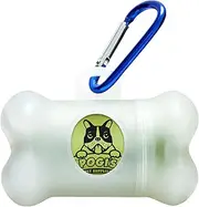 Pogi’s Dog Poo Bag Holder – Dispenser with Metal Carabiner for Leashes, Includes 15 Fresh Scented Bags